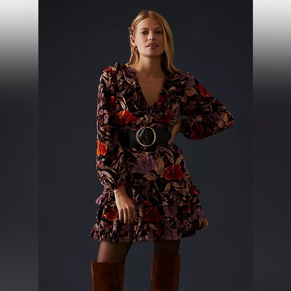 Pilcro corduroy floral mini dress. From Anthropologie.